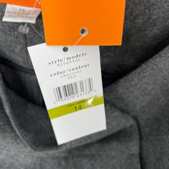 Cynthia Steffe Gray High Rise Wool Blend Wide Legged Trousers - Picture 4 of 8